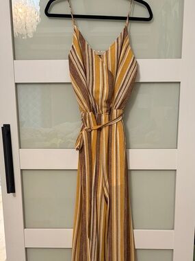 Brown striped jumpsuit